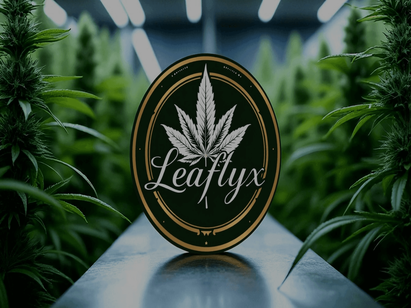 Leaflyx hero — greenhouse with Leaflyx seal